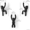 competitive pricing umbra buddy wall hooks – decorative wall mounted coat hooks for hanging coats, scarves, bags, purses, backpacks, towels and more, set of 3, black one-stop wholesale