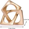 dropship from factory modern geometric sculpture gold knot statue decor, home gold bookcase centerpiece jax decorative, geometric tabletop sculpture and figurines, for golden home decor accent, cube decorative ornaments mass production supply