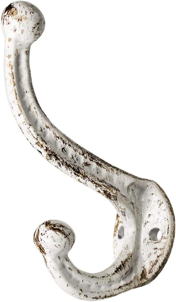 competitive pricing sopicoz set of 4 cast iron coat hooks farmhouse vintage white hooks, heavy duty rustic wall mounted hooks for hanging one-stop wholesale