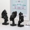 dropship from factory 3 pcs thinker statue, silence is gold abstract art figurine, no hear no see no speak modern home resin sculptures decorative objects decor for home office bookshelf desktop(black) (a-41) mass production supply