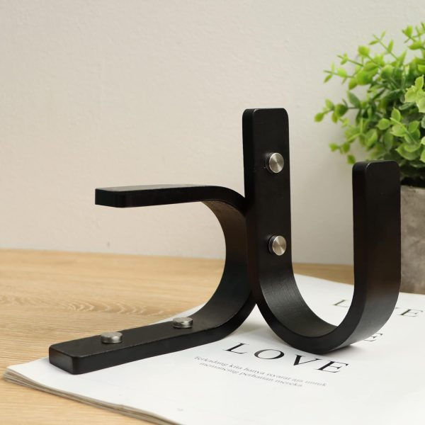 bulk purchase ocioli 2 pieces curtain tiebacks wood curtain holdbacks u shaped curtain hooks curtain tie backs wall mount curtain holder curtain pull backs tie backs for curtains (black, 2) factory discount