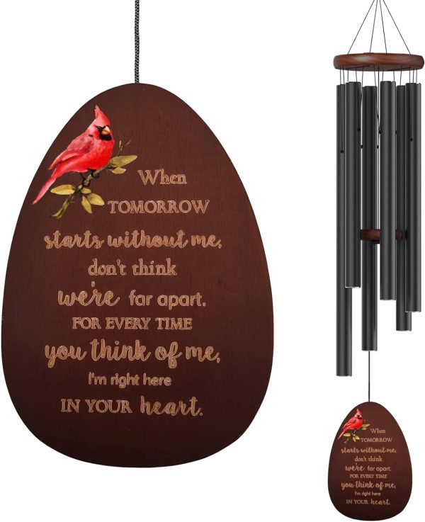 producer to buyer memorial wind chimes for outside,cardinal wind chimes sympathy wind chime for loss of loved one,like mother & father,cardinal gifts & sympathy gift for bereavement,condolence,funeral discounted pricing