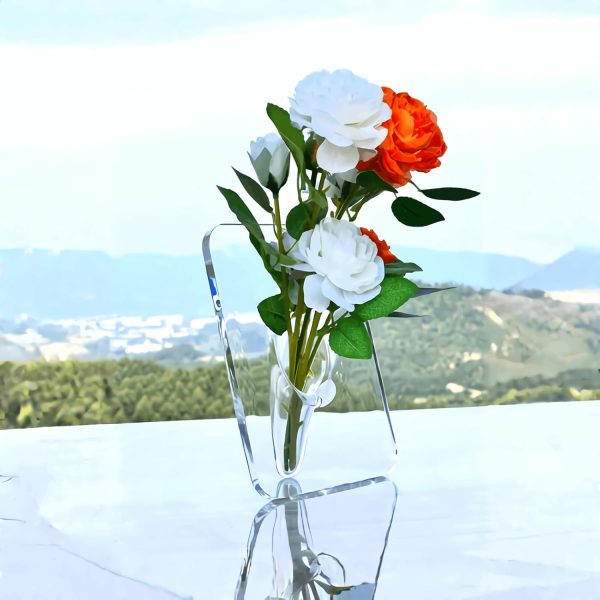 oem/odm services clear acrylic flower vase rectangular，acrylic frame vase ，art deco vase，decoration of consoles and various desktops，house warming gifts (clear) affordable bulk deals