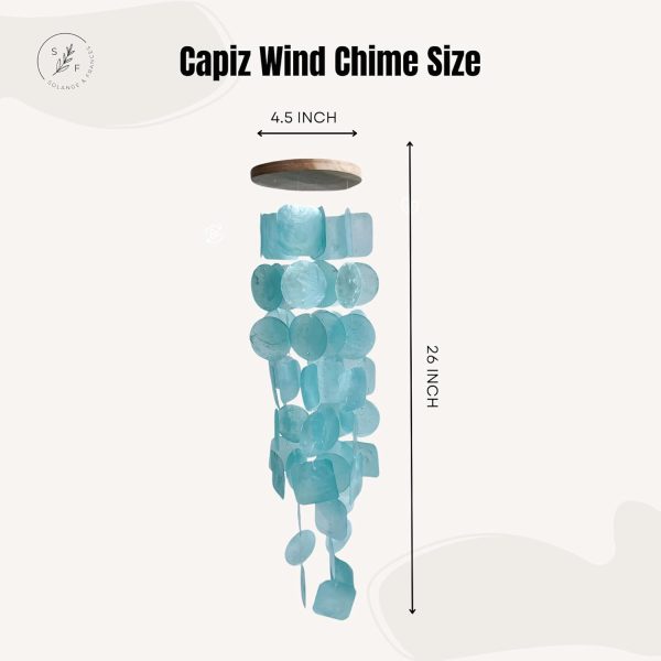 producer to buyer solange & frances wind chimes for outside – gifts for mom, ideal gifts for women who have everything, turquoise capiz shell windchimes, gardening gifts for grandma, indoor decor discounted pricing