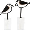 dropship from factory sziqiqi bird statues for home decor - small cute robin birds figurines accent for shelves mini knick knacks metal bird sculptures with wood base bird animal decor for living room gifts for bird lovers mass production supply