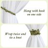 bulk purchase valea home curtain tiebacks ropes natural burlap rope holdbacks with artificial vines fake foliage ivy leaf for rustic wedding party home decorative curtain holders, set of 2 factory discount