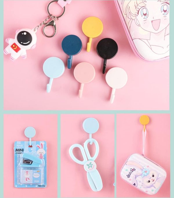 competitive pricing 6 pack adhesive hooks cute utility hooks, key hooks for wall decorative, for hanging hat, towel, key, towel hook wall mount for home, kitchen, bathroom, office one-stop wholesale