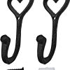 competitive pricing selpont ative wall hooks coat towel hook, 2 pcs key bag hanger coat hooks cast iron vintage holder love heart shape home decor, bath kitchen garage hanging scarf cap cup hat purse robes hook one-stop wholesale