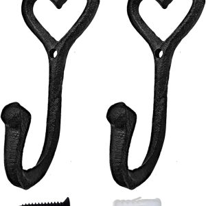 competitive pricing selpont ative wall hooks coat towel hook, 2 pcs key bag hanger coat hooks cast iron vintage holder love heart shape home decor, bath kitchen garage hanging scarf cap cup hat purse robes hook one-stop wholesale