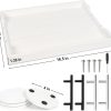 wholesale direct coffee table tray - large ottoman tray for living room - wood serving tray with handles(2 sets) - wooden tray for coffee table, 4 round coasters included, white bulk purchase at factory prices