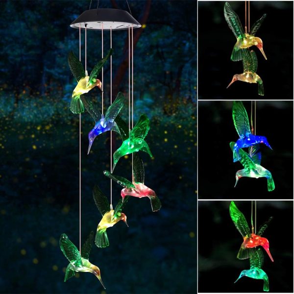 producer to buyer six foxes wind chime, solar hummingbird wind chimes outdoor/indoor(gifts for mom/momgrandma gifts/birthday gifts for mom) outdoor decor,yard decorations,memorial wind chimes,mom's best gifts discounted pricing