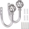 bulk purchase sumnacon set of 2 metal curtain holdbacks - wall mounted drapery tiebacks with screws, decorative window treatment holdbacks for bedroom livingroom office, silver factory discount