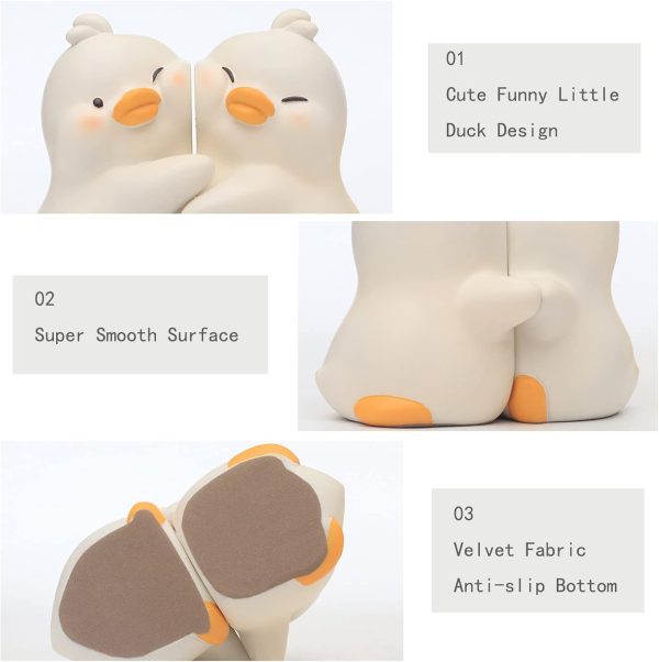 supplier direct cute hug ducks decorative bookends, unique book ends to hold books creative resin book holder stopper for home office desk bookshelf decoration wholesale prices
