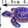 dropship from factory yu feng sea turtle figurine trinket boxes hinged collectible crystal bejeweled decorative turtle animal jewelry holder box(purple) mass production supply