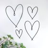 factory direct 4 pieces metal heart wall art décor, love heart wall decoration sign metal wall ornaments for valentine's day bedroom living room decoration (black) volume discount