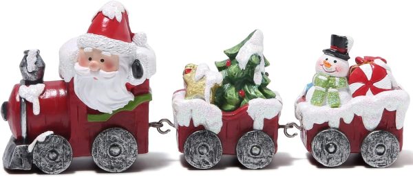 dropship from factory hodao christmas decorations indoor home decor christmas small train figurines winter for table top centerpiece fireplace decor cute christmas train decoration gift (red train) mass production supply