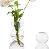 oem/odm services glass bubble vases for flowers, hewory 2pcs clear unique cute single flower vase for centerpieces, funky aesthetic vase skinny bud vase, cool groovy decor for home living room bedroom office tabletop affordable bulk deals