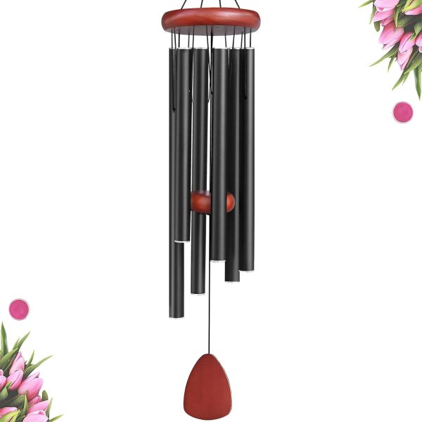 producer to buyer large aluminium wind chimes outside, soothing melodic wind chime, suitable outdoor garden patio decor, gift for mom women neighbors (36 inches black) discounted pricing