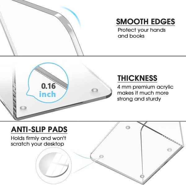 supplier direct maxgear bookends acrylic book ends clear book ends for shelves decorative bookends for shelves non-skid book end heavy duty bookend book holders for shelves book stoppers (2 pair/4 pieces, large) wholesale prices