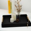 wholesale direct wooden decorative coffee table tray, 16" serving tray with handles, matte finish decorative tray, ottoman tray for living room, perfume, vanity dresser organizer (carbon black) bulk purchase at factory prices
