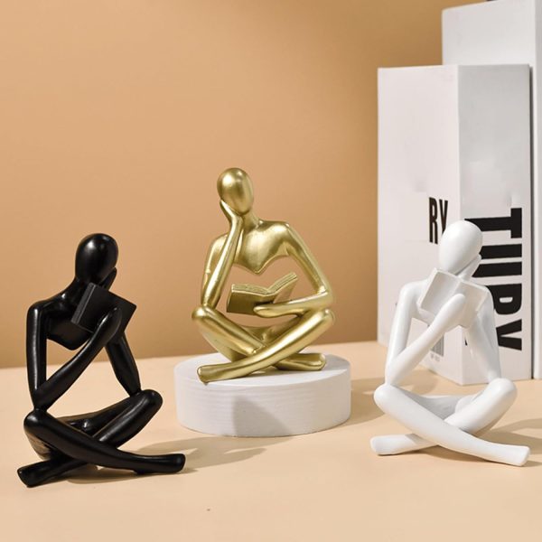 supplier direct style-a beige, creative abstract thinker bookend for home aesthetic, study, and wine cabinet – stylish shelf decor accent and thoughtful gift for living room, bar, or coffee shop wholesale prices