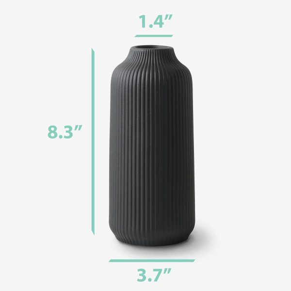 oem/odm services ceramic vase in nordic style, deco vase large for pampas grass as boho deco, vase black matt 8 inch for flowers, scandinavian design home decoration for fresh flowers, dried flowers (size m) affordable bulk deals