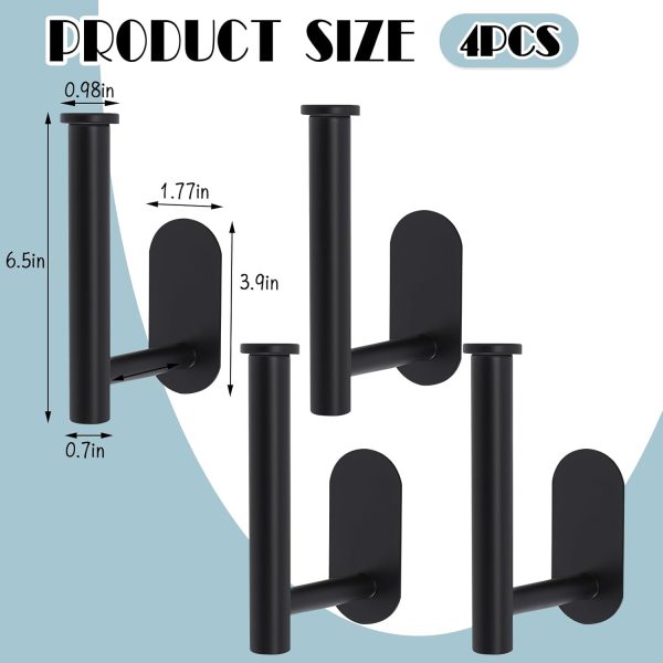 bulk purchase 4 pack curtain holdbacks, metal curtain tiebacks, self adhesive no drill curtain holders, l shaped curtain hooks, no drill curtain tie backs for home office decorative curtain decor (black) factory discount