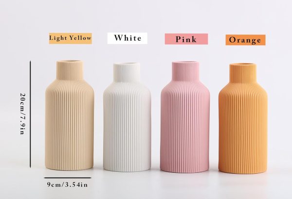 oem/odm services white ceramic flower vase, minimalist modern home decor, small pampas grass vases for table, shelf bookshelf, mantel, entryway and centerpieces (8 in) affordable bulk deals