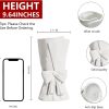 oem/odm services white ceramic vase unique cute bow decorative bouquet flower vases, 9.64in large modern dried flowers tulips branches vase for home living room table decor women girl gifts affordable bulk deals