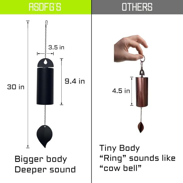 producer to buyer deep resonance serenity bell large wind chimes for outside deep tone garden bells wind chimes 528 hz low pitch wind bell 30 inch (large) discounted pricing
