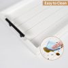 wholesale direct coffee table tray - large ottoman tray for living room - wood serving tray with handles(2 sets) - wooden tray for coffee table, 4 round coasters included, white bulk purchase at factory prices