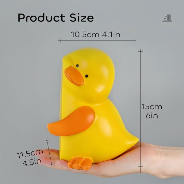 supplier direct charming hug ducks decorative bookends, resin book ends for shelves, cute book stoppers for home office desk decor, 8”, yellow wholesale prices
