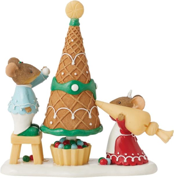 dropship from factory enesco tails with heart christmas decorating the waffle cone miniature figurine, 1.77 inch, multicolor mass production supply