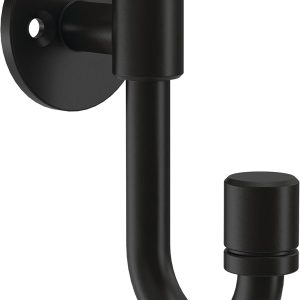 competitive pricing franklin brass bar (4-pack) single wall hooks 1-prong coat/hat matte black hooks for hanging wall mount hanger clothes, purse, bag, towel organization decorative wall hooks b47246k-fb-c one-stop wholesale