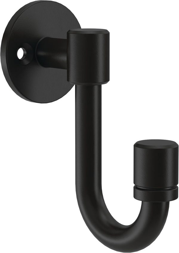 competitive pricing franklin brass bar (4-pack) single wall hooks 1-prong coat/hat matte black hooks for hanging wall mount hanger clothes, purse, bag, towel organization decorative wall hooks b47246k-fb-c one-stop wholesale
