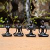 dropship from factory owmell lot of 4 meditation yoga pose statue figurine ceramic yoga figure set decor - black mass production supply