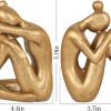 supplier direct unique cast iron girl thinker bookends, heavy-duty decorative book stoppers for shelves, creative home and office desk ornaments, 1 pair/2 pieces, 5.9" wholesale prices