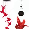 producer to buyer cardinal wind chimes, solar powered red cardinal bird wind chime wind moblie led light, spiral spinner cardinal windchime portable outdoor chime for patio, deck, yard, garden, home discounted pricing