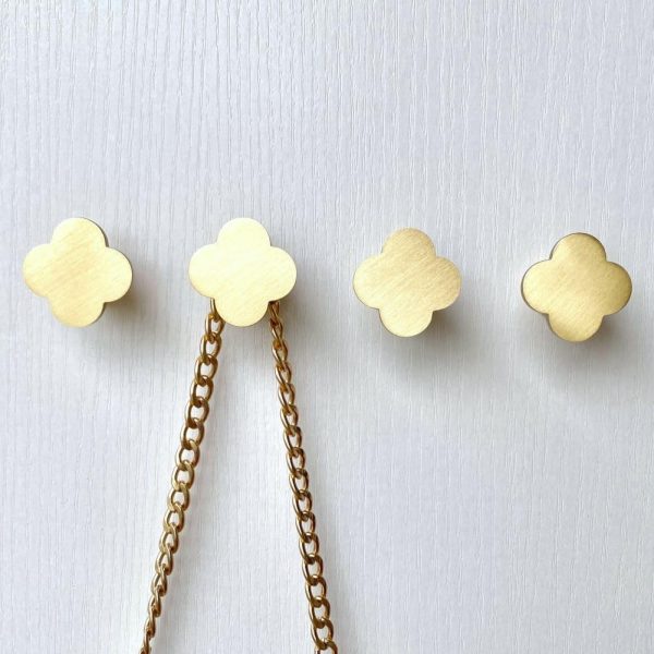 competitive pricing solid brass decorative wall hooks, coat backpack purse screw-in wall hangers, wall mounted fancy hooks (shining gold 4 pack) one-stop wholesale