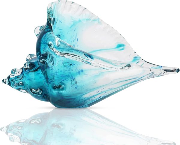 dropship from factory blown glass conch statues, modern glass art, conch decorative statues, sea shell statues for dining tables, entryways, coffee tables, living rooms, kitchens, shelf fillers mass production supply