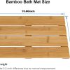 manufacturer direct bamboo wooden mini bath shower mats for small bathroom, small bamboo wood bathroom floor mat, sturdy and easy to clean(15.8 x 10.2 inch) trade price