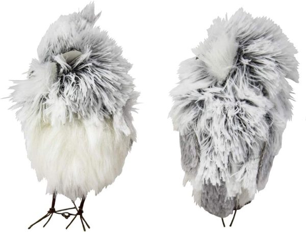 dropship from factory kurt adler c2225 5-inch furry gray owl set of 2 mass production supply