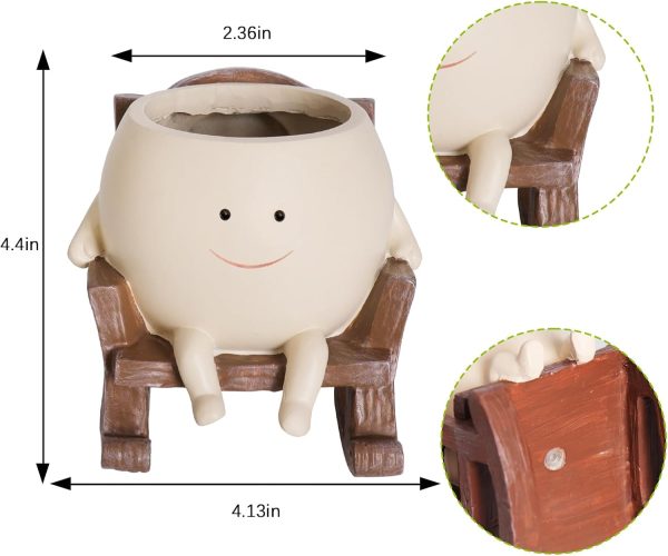 oem/odm services face flower pots for plants rocking chair planters funny succulent planter live cute resin flower pots head planter for indoor outdoor plants gift ideas for mother and christmas affordable bulk deals
