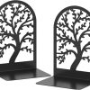 supplier direct vfine bookends 1 pair, black metal book ends, bookends for shelves, unique decorative tree book ends for shelves, book ends to hold books, book stopper, bookend for home office (style b) wholesale prices