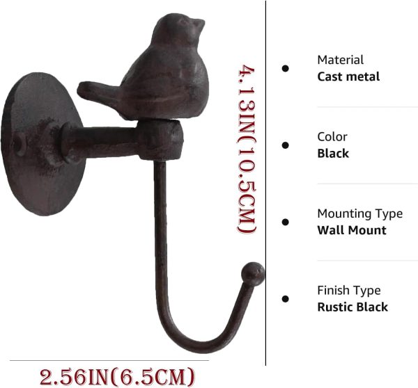 competitive pricing ctw home collection cast iron hooks 520013 songbird wall hook, brownish black (1) one-stop wholesale