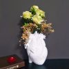 oem/odm services vase flower vases heart shaped decor resin flower pot modern unique nordic art style decorative vase for home wedding valentine gift desktop living room decoration - white affordable bulk deals