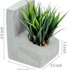 supplier direct mygift modern gray concrete l-shaped bookends for heavy books with artificial green grass plants, decorative heavy duty book stands for office desktop or bookshelf, 1 pair wholesale prices