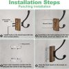 competitive pricing wood wall hooks for hanging - 4 pack hooks wall mounted, wooden rustic farmhouse heavy duty towel hooks, hooks for coats, towel, hat, keys, purse, bag and robe one-stop wholesale
