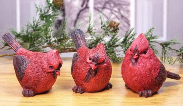 dropship from factory banberry designs cardinal figurine birds decoration - set of 3 styles - 4 inch high mass production supply