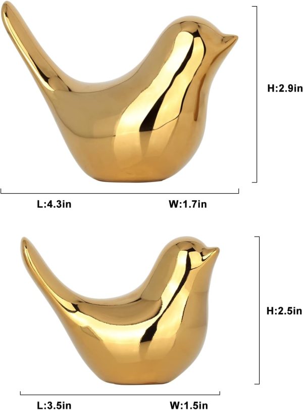 dropship from factory xmgzq 2 pcs gold decor accents,small animal statues,modern home decorative, birds sculpture, ornaments for shelf, bookshelf, coffee table,knick knacks home decor for shelves(gold bird) mass production supply